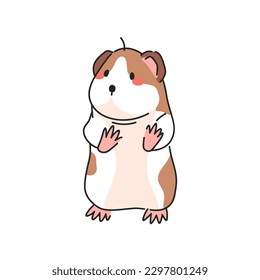 Vector Guinea pig or hamster illustration. 