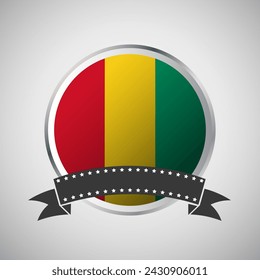 Vector Guinea Runde Flagge Banner Vektor-Illustration