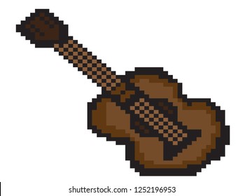 vector of guita in pixel style