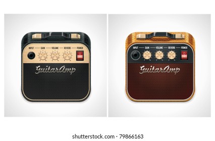 Vector guitar amplifier square icon