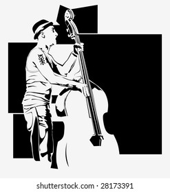 vector guitar black player on a white background