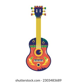 vector guitar cartoon art deco illustration isolated