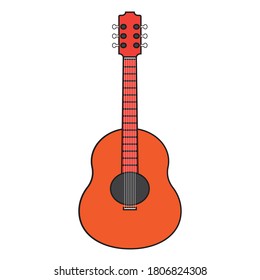 vector guitar classic white blackground 