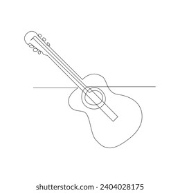 Vector guitar continuous  One line sketch drawing concept of music illustration and minimalistic