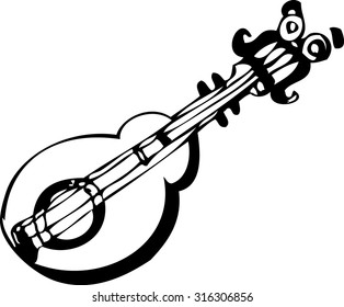 the vector of guitar design zentangle