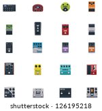 Vector guitar effects and stomp boxes icons set. Part 3