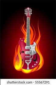 Vector guitar in flames