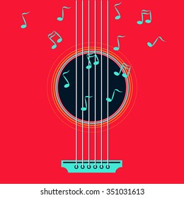 Vector guitar flat style illustration