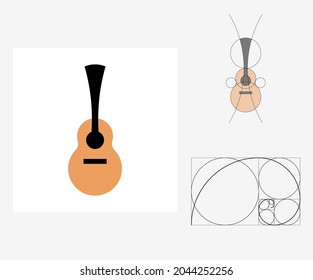 Vector guitar in golden ratio style