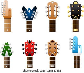 vector guitar heads set - Separate layers for easy editing