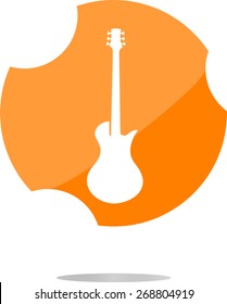 vector Guitar icon button isolated