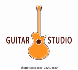 Vector guitar icon or symbol. 
