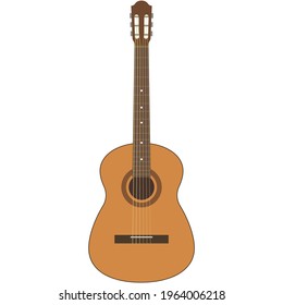 Vector guitar illustration acoustic music instrument on white