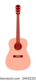 Guitarra vectorial aislada sobre fondo blanco