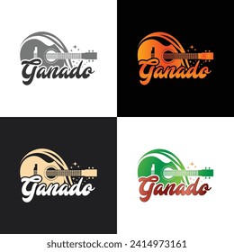 Vector guitar Logo Icon Design 