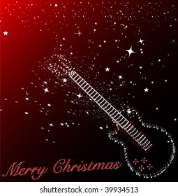vector guitar merry christmas