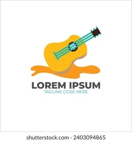 Vector guitar music instrument logo fit for music logo template vector illustration flat color style