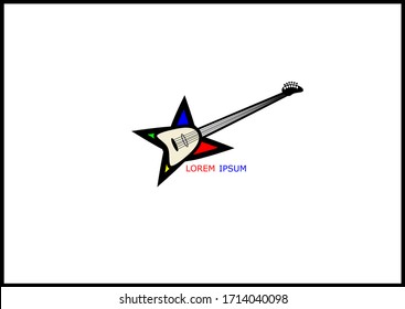 "vector de una guitarra sobre fondo blanco"