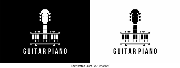 vector guitar pic piano logo template simple design