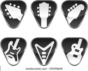 vector guitar pick designs - Separate layers for easy editing