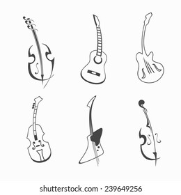 vector guitar set