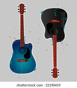 guitarra vectorial seis cadenas, instrumento musical