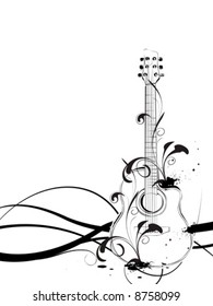 vector guitar six strings, music instrument