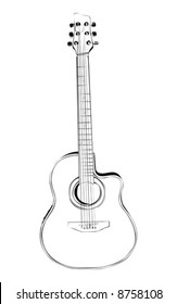 vector guitar six strings, music instrument