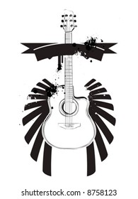 vector guitar six strings, music instrument