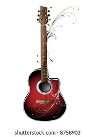 guitarra vetorial seis cordas, instrumento de música