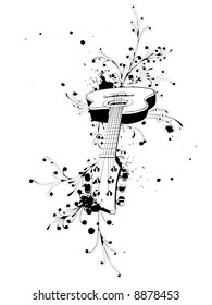 vector guitar six strings, music instrument