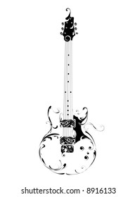 vector guitar six strings, music instrument