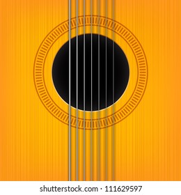 vector guitar sound hole background. Vertical variant.