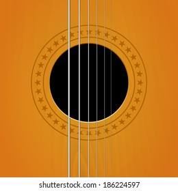 fondo del agujero de sonido de la guitarra vectorial. Variante vertical.