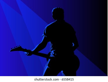 Vector of a guitarist in action