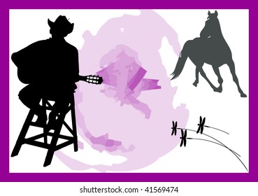 vector guitarist card