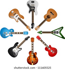 vector guitars circle