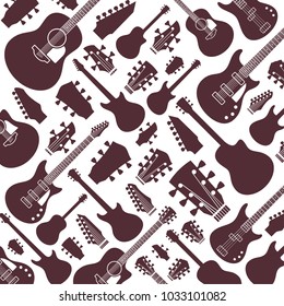 Vector guitars pattern or background