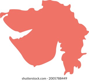 vector of Gujrat state of India map vector