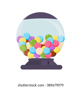 Vector Gumball Machine illustration. Gumball, bubblegum machine, dispenser vector illustration. Funny Gumball Machine. Gumball Machine colorful candy. Gumball Machine. Gumball Machine design. Candy.