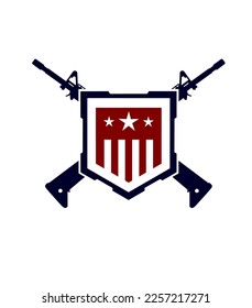 Vector Gun Badges. All pieces are separated and easy to edit. 
