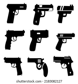 pistola vectorial paquete bueno blanco y negro de nueve