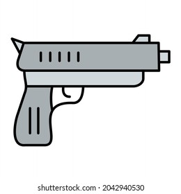 Vector Gun Filled Outline Icon Design
