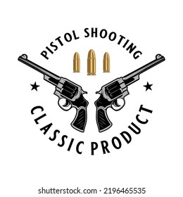 Vector Gun Logo Two Crossed Pistol Stock Vector (royalty Free 