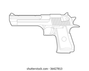Vector gun on white background