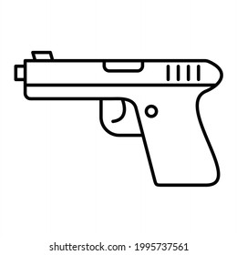 Vector Gun Outline Icon Design
