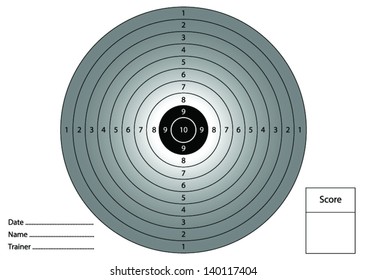 (Vector) Gun shooting target for printing 