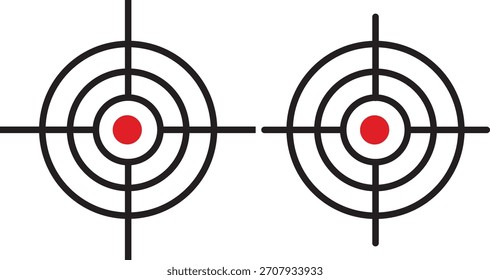 vector Gun target, Target icons template,Targets different shapes and color. Archery target business concept, Target Vector icon illustration,
