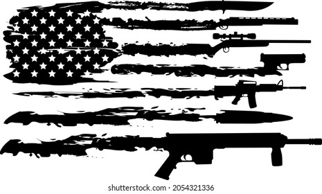 Vector Of The Gun USA Flag