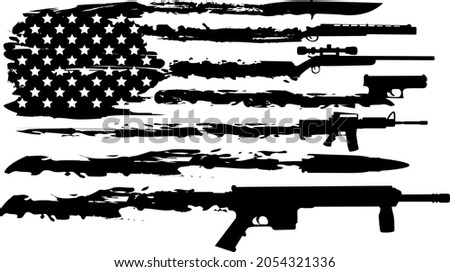 Vector Of The Gun USA Flag
